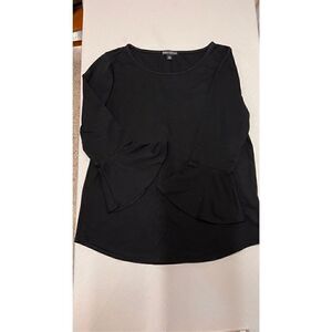 J CREW MERCANTILE BLACK BELL SLEEVE BLOUSE SHIRT SIZE XS